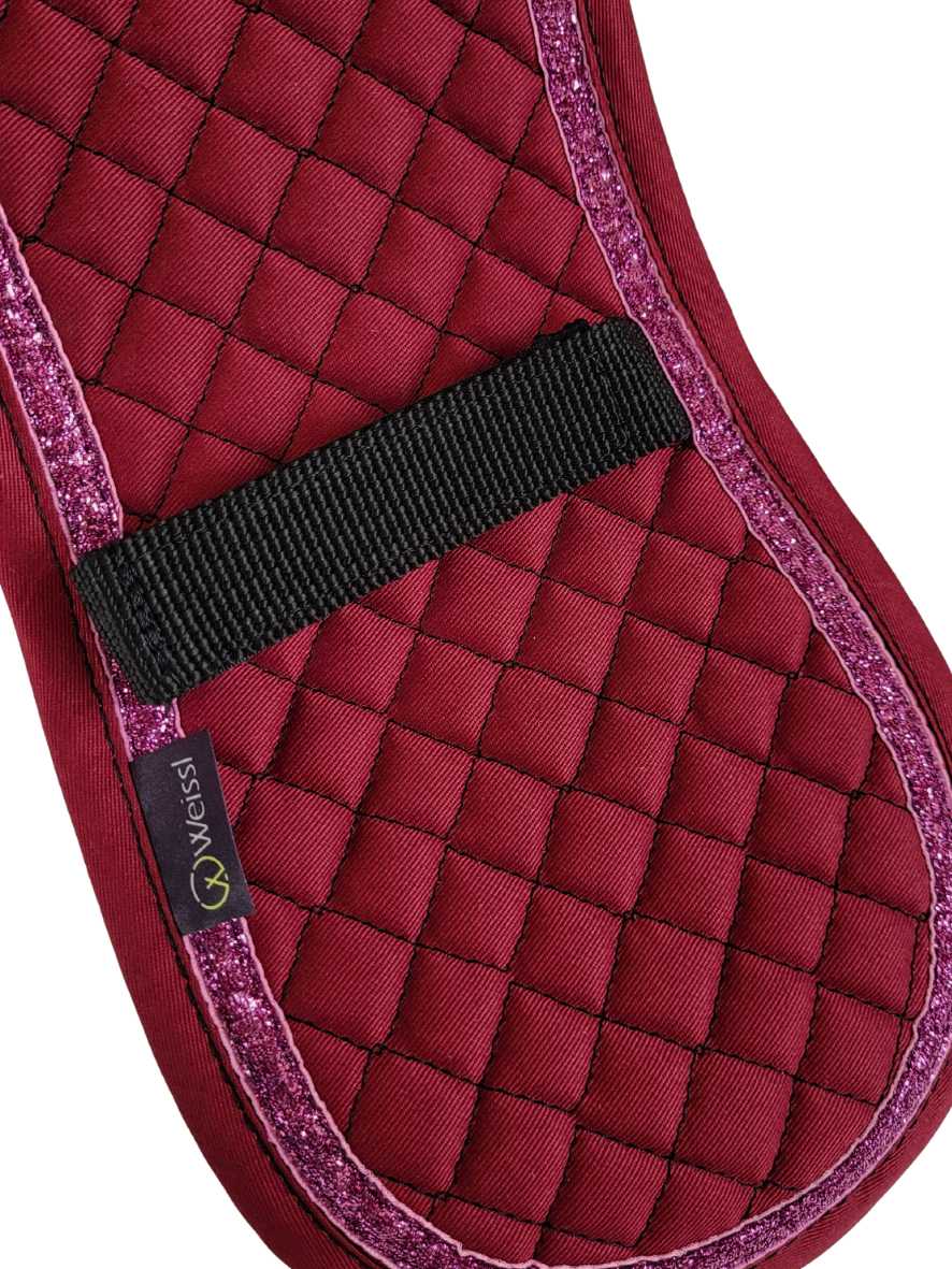 WEISSL Selettunterlage Longiergurtunterlage, rein Baumwolle, Glitzer, bordeaux