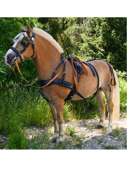 WEISSL Pferdegeschirr Brustblatt Einspänner CLASSIC, schwarz, COB